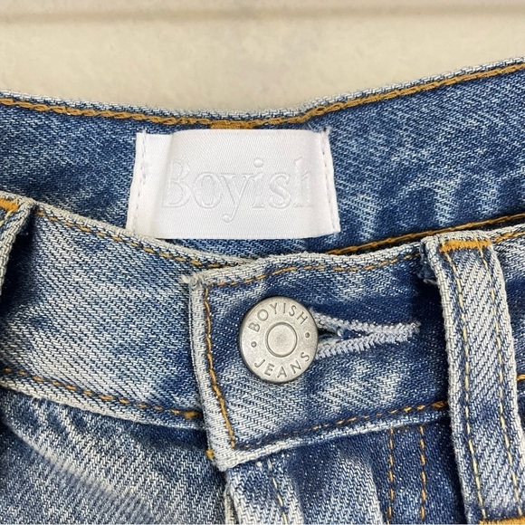 Boyish Slim Straight High Rise Distressed Jeans Size 27 - Picture 4 of 13